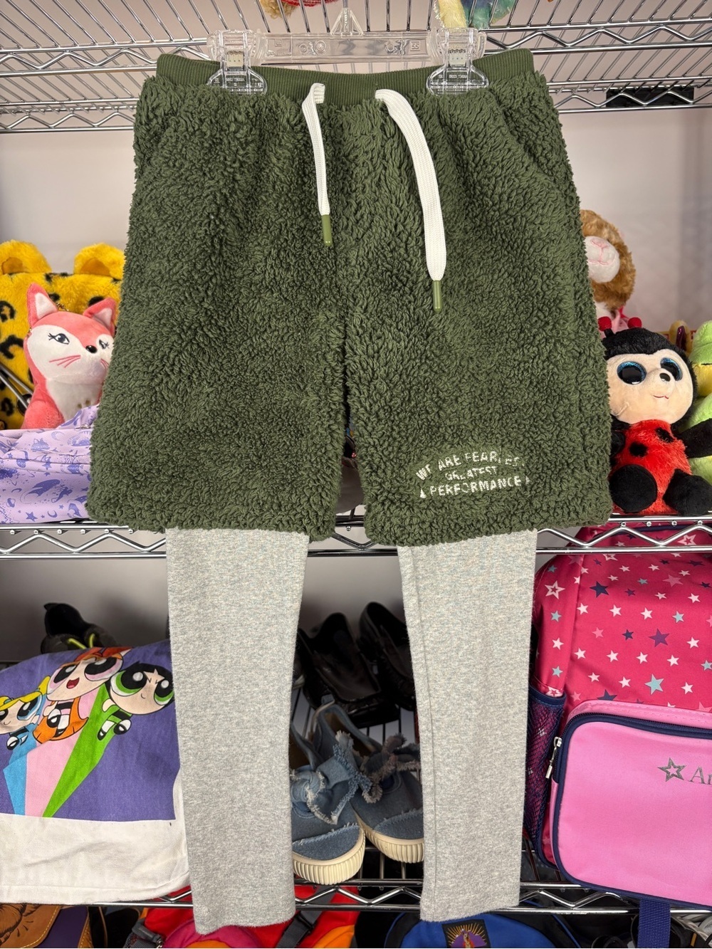 Giordano Boys "Fearless" Green Sherpa Fleece 2-in-1 Joggers - Cozy Core